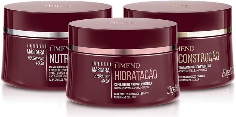 Kit Cronogama Capilar Amend 3 Máscaras Reconstrução + Hidratação + Nutrição 250g