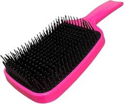 Escova Raquete de Cabelo Profissional, Desembaraça Sem Quebrar os Fios, Anti-frizz (PRETO E ROSA)