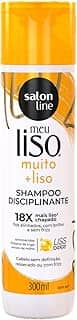 Salon Line, Shampoo, Meu Liso, Muito + Liso, Vegano - Cabelos Lisos, 300 ml