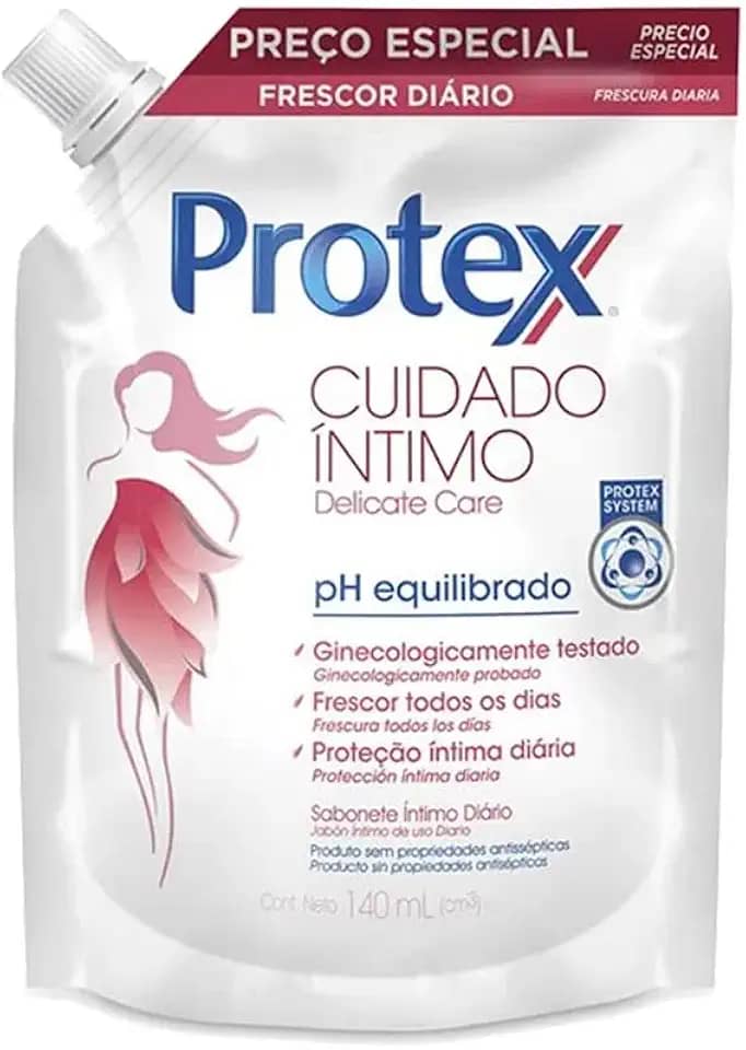 Sabonete Íntimo Líquido Protex Cuidado Íntimo Delicate Care 140ml Refil