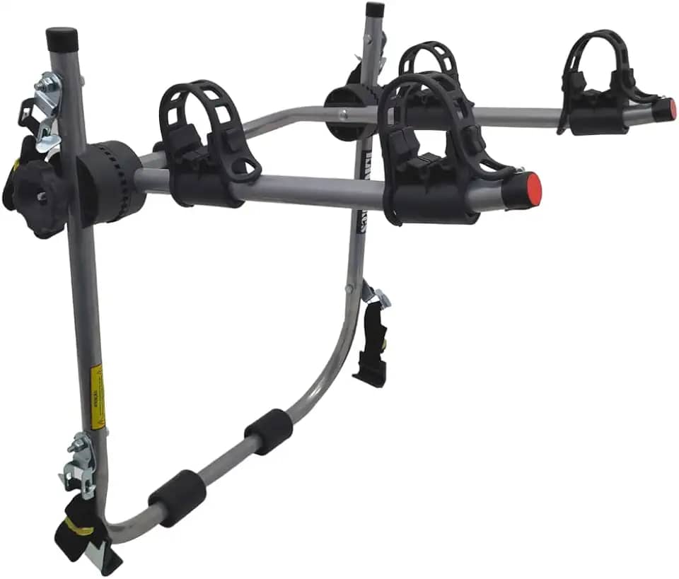 Suporte para bike Transbike 2 bicicletas POP Prata tira Preta Sedan Hatch