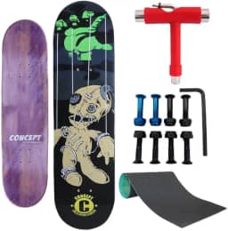 Kit Shape para Skate + Lixa + Parafuso de Base Colorido + Chave T