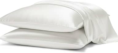 Kit 2 Fronhas Cetim Anti-frizz Seda Alto Brilho Par (White)