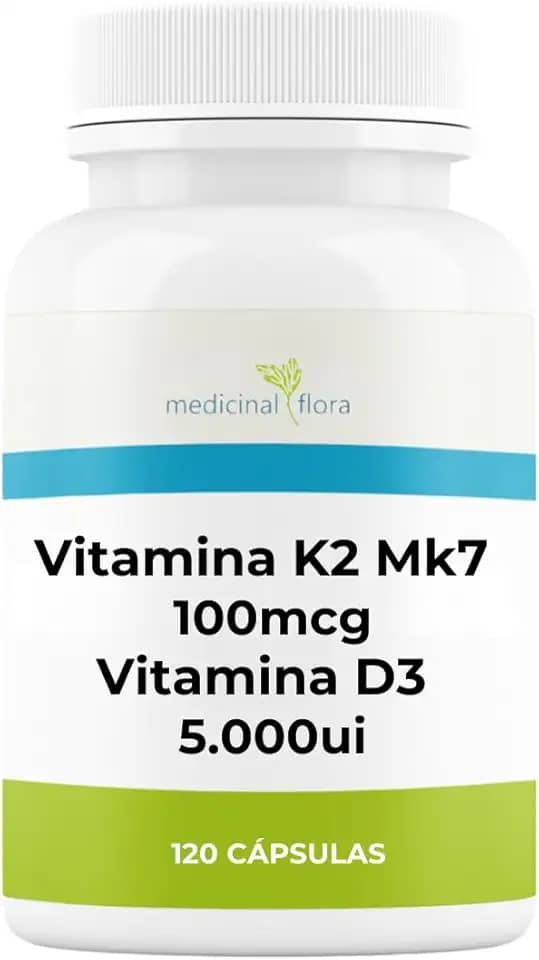 Vitamina D3 5.000ui + Vitamina K2(mk7) 100mcg com 120 Cápsulas