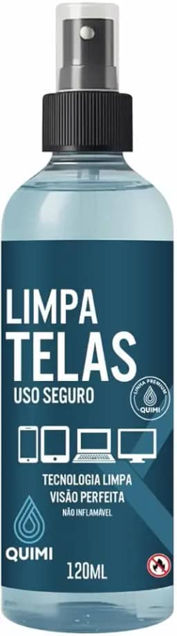 Limpa Telas Quimivida – Para Celulares, Monitores, Notebooks e TVs – Limpeza Suave, Antiestática e Sem Resíduos – Uso Diário