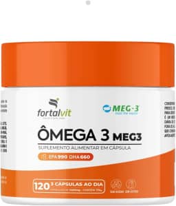 Ômega 3 MEG-3 Alta Concentração EPA 990mg DHA 660mg - 120 Cápsulas - Pureza Garantida, Fortalvit