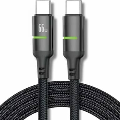 Cabo USB-C Tipo C 66w Trançado De Nylon Preto Compativel com Iphone 15,15 Pro/Max, Compativel iphone16,16 Pro/Max IOS/Android Certificado Premium Reforçado