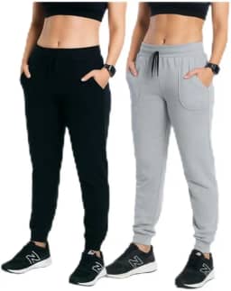 Kit 2 Calça Moletom Feminina Jogger Flanelada Com Bolso