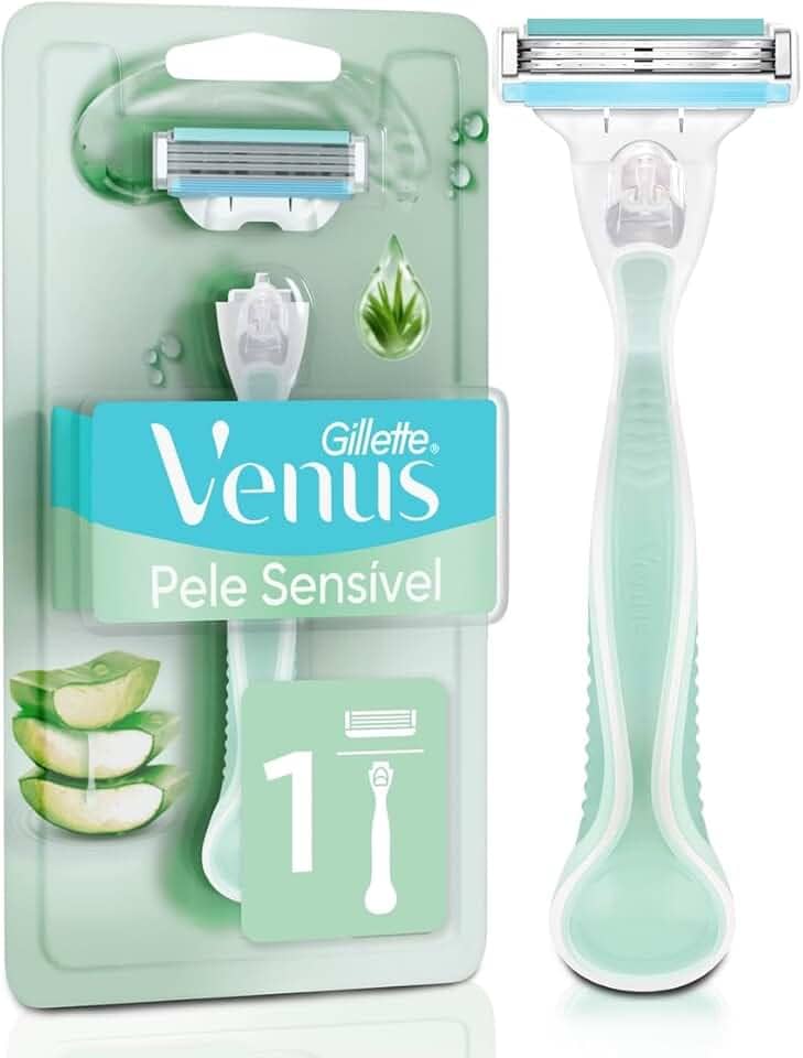 Gillette Venus Pele Sensível Aparelho de Depilar com Aloe Vera, 1ud
