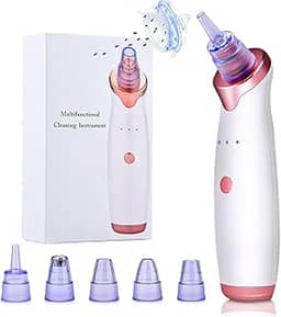 Removedor de cravos 2023, aspirador de pó elétrico, extrator de cravos, limpador de poros, kit de remoção de cabeça branca, extrator de poros com sucção também com 5 cabeças de sucção diferentes