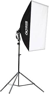 Kit Softbox Fotográfico 50x70cm com Tripé Ajustável 2m – Iluminação Contínua Profissional para Estúdio, Fotografia, Vídeo, YouTube, Lives e Maquiagem