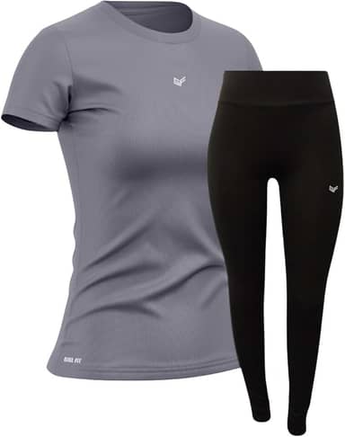 Conjunto Academia Feminino: Calça Legging + Camiseta Dry Fit Esportiva