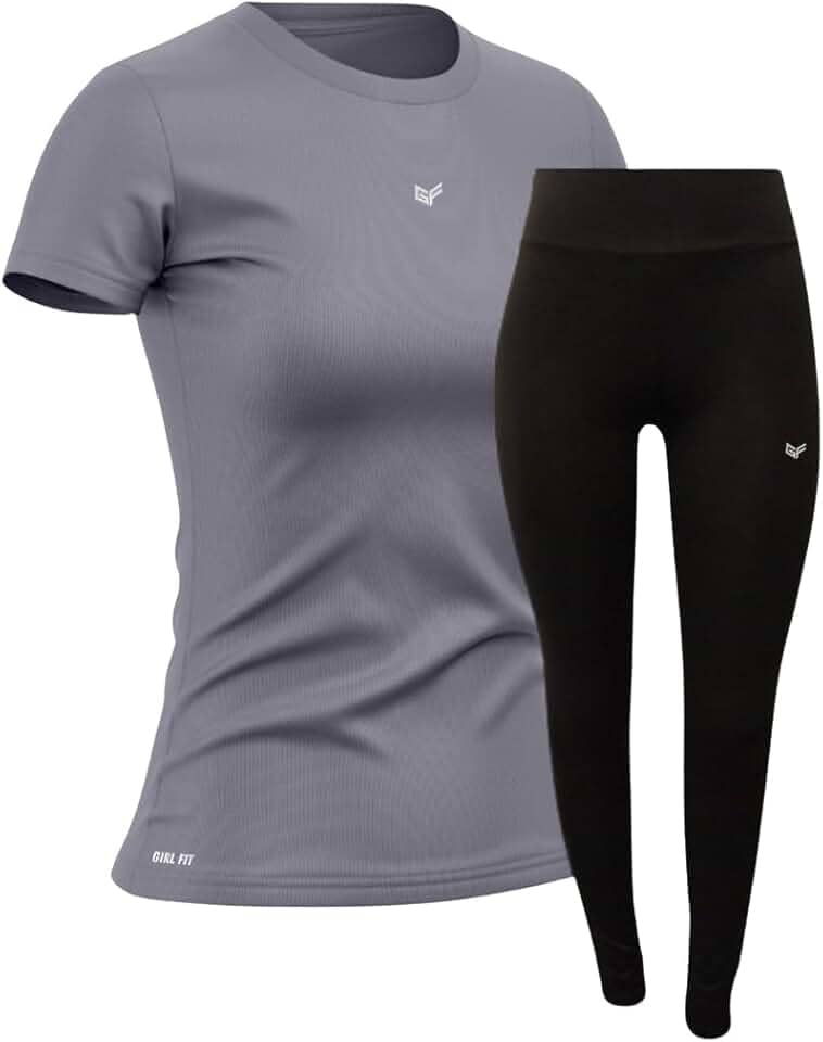 Conjunto Academia Feminino: Calça Legging + Camiseta Dry Fit Esportiva