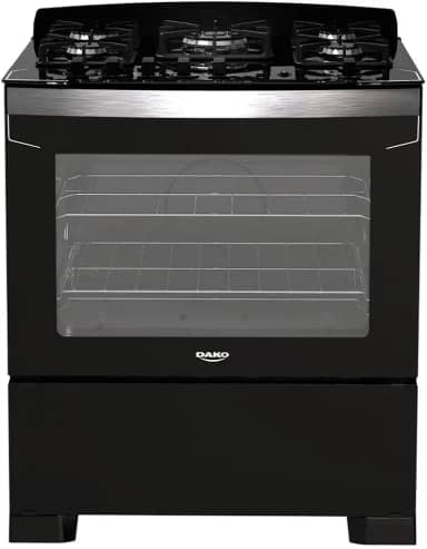 Fogão 5 Bocas Preto com Tripla Chama Dako Diplomata Mesa de Vidro