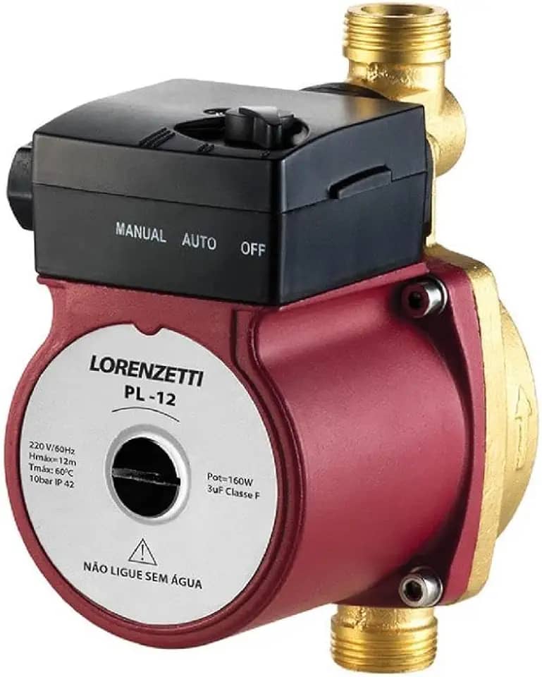 Pressurizador de Água Pl12 12 MCA 220V, Lorenzetti, 7541021, Vermelho/Preto, Pequeno