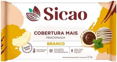 Chocolate Branco Cobertura Mais em Barra 2,1Kg Sicao