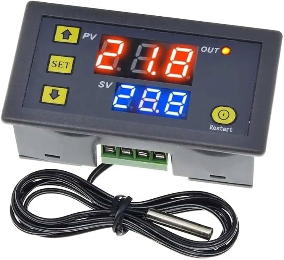 Controlador de Temperatura Digital Termostato W3230 Bivolt 110-220V com Sensor NTC – Aquário, Chocadeira, Cervejeira, Estufa e Freezer