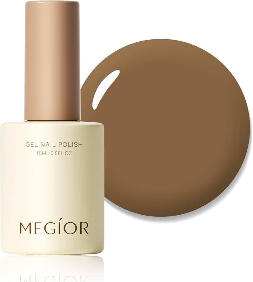 MEGIOR Esmalte de gel marrom café 15 ml de absorção de luz UV de longa duração, fácil de aplicar, kit de esmalte em gel para mulheres, meninas, manicure, faça você mesmo, salão de beleza, presente