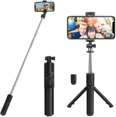 Bastão de Selfie, Pau de Selfie com Tripé para Celular, Controle Remoto Bluetooh, e Compatibilidade com Iphone, Android e iOS – Ideal para Selfies, Vídeos Profissionais Vlog,Video Youtube, TikTok.