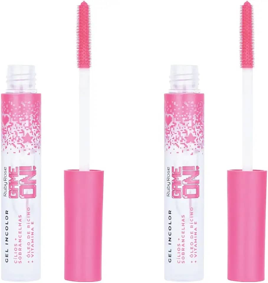 Gel Incolor Cílios Sobrancelhas Game On Ruby Rose - Kit 2 Fixadores Strong Hold - Maquiagem HB-509 TB Versátil