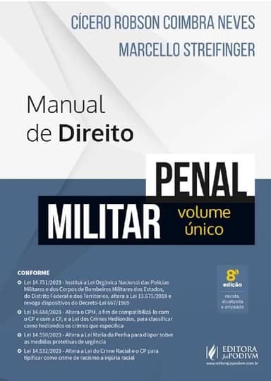 Manual de Direito Penal Militar - Volume Único - 8ª Edição (2024)