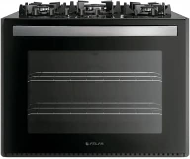 Atlas, Fogão de Embutir, Gás, 5 Bocas, Vidro Temperado, Forno Deslizante, Preto, Utop Tripla Chama, Embutido, 65x80x68,2cm, Acendimento Automático, 37,5kg