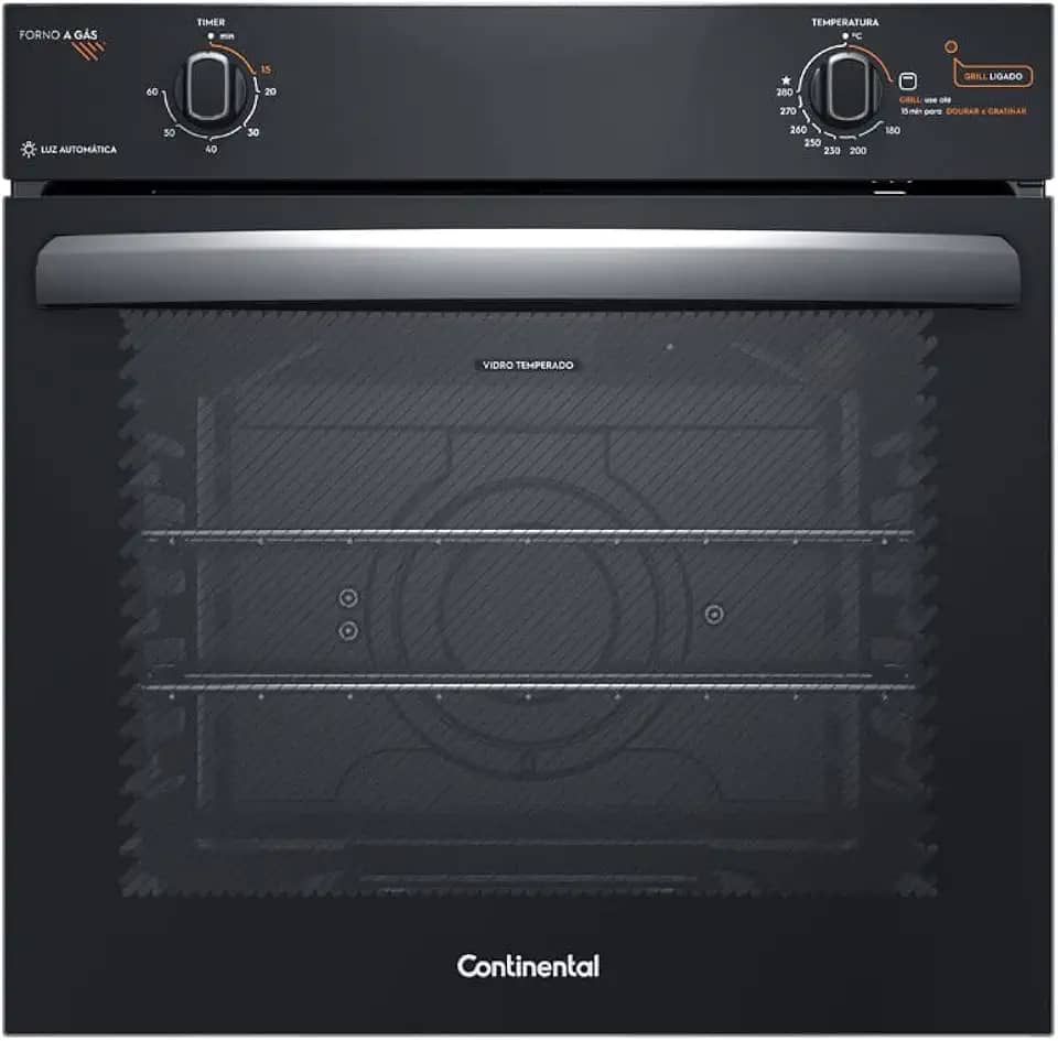 Forno de Embutir a Gás Continental 80L com TOPLimpaFácil (OC8GM) 220V