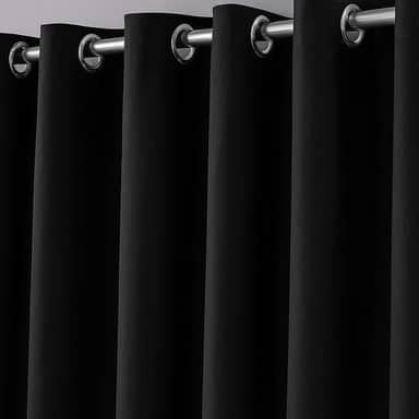 Cortina em Tecido Blackout 2,80 m x 2,30 m Corta Luz Para Sala, Quarto, Escritório (Preto)