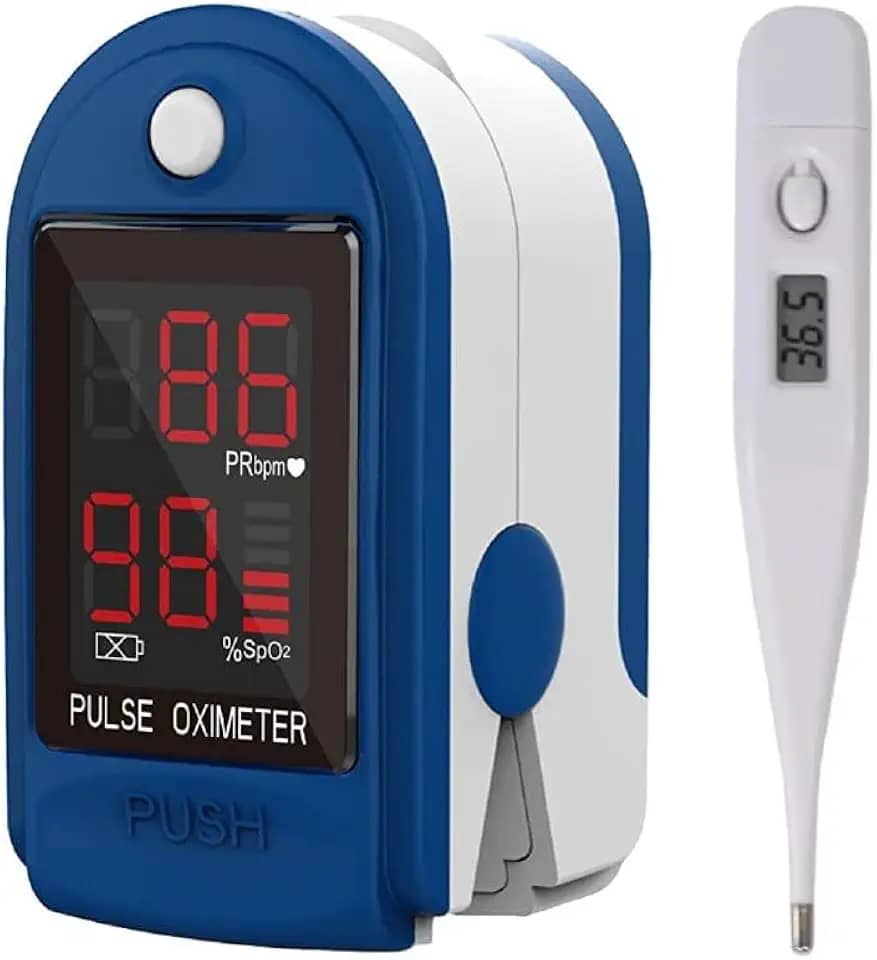 Oximetro Digital Medidor De Saturação De Oxigênio No Sangue e Termômetro Digital Tubarão Stores
