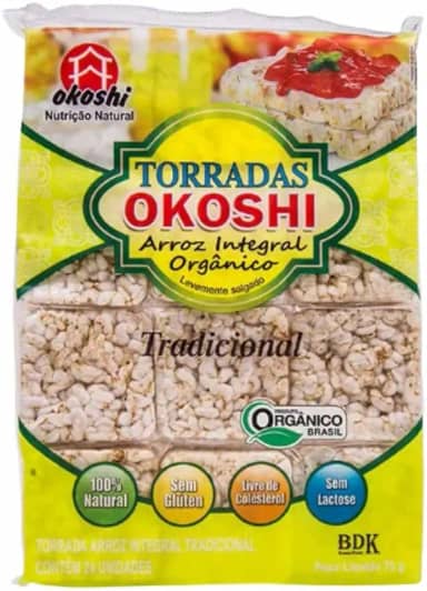 Kit 2X: Torrada de Arroz Integral Orgânica Okoshi 75g