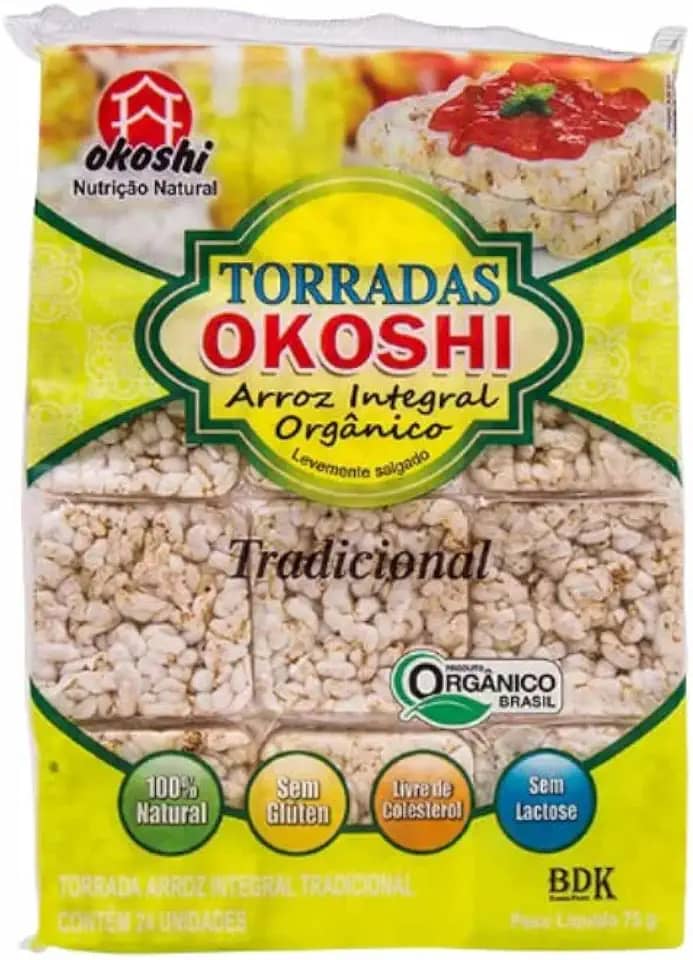 Kit 2X: Torrada de Arroz Integral Orgânica Okoshi 75g