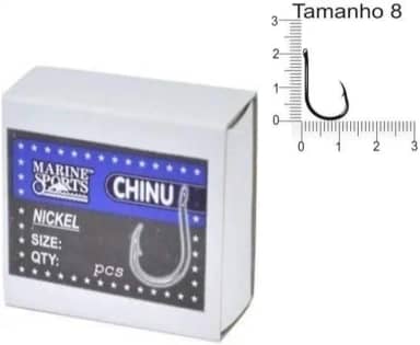 Anzol Chinu Nº 8 Black Nickel Marine Sports - 100 Peças