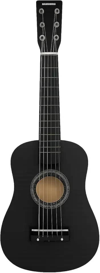 Mini Violão Infantil Colibri para Criança Corda de aço corpo de Madeira 58 cm (Preto)