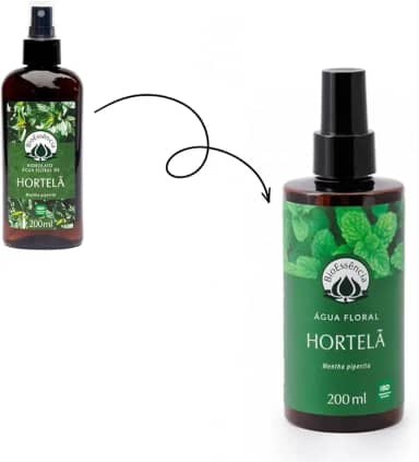 ÁGUA FLORAL HORTELÃ PIMENTA REFRESCANTE PARA QUEIMADURAS E COCEIRAS PÓS SOL 200ML.