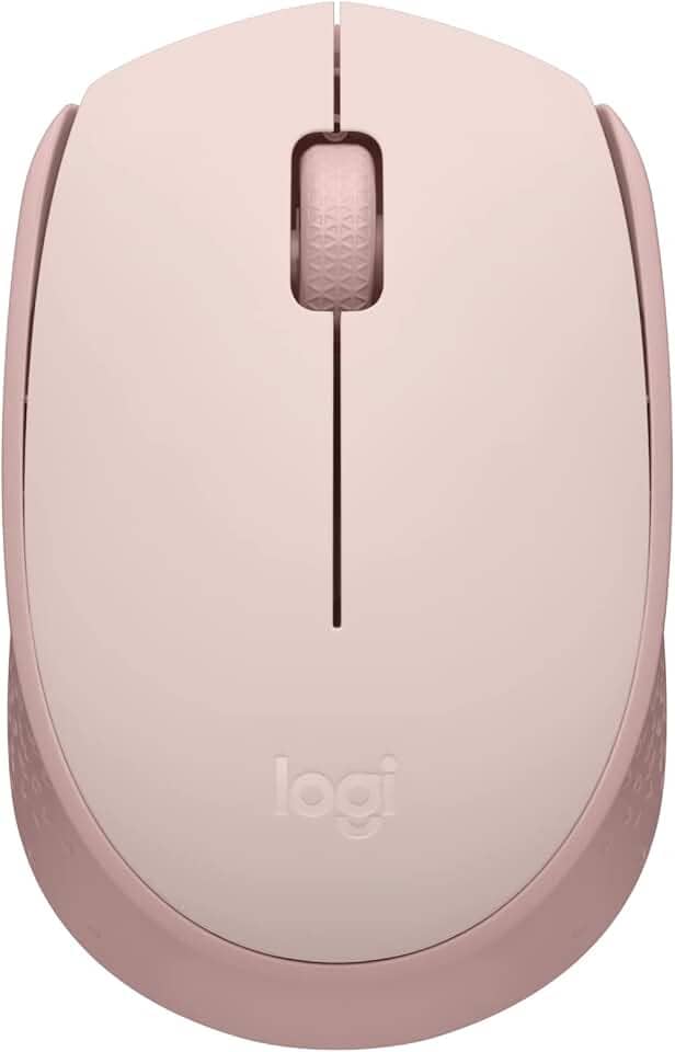 Mouse sem fio Logitech M170 com Design Ambidestro Compacto, Conexão USB e Pilha Inclusa - Rosa