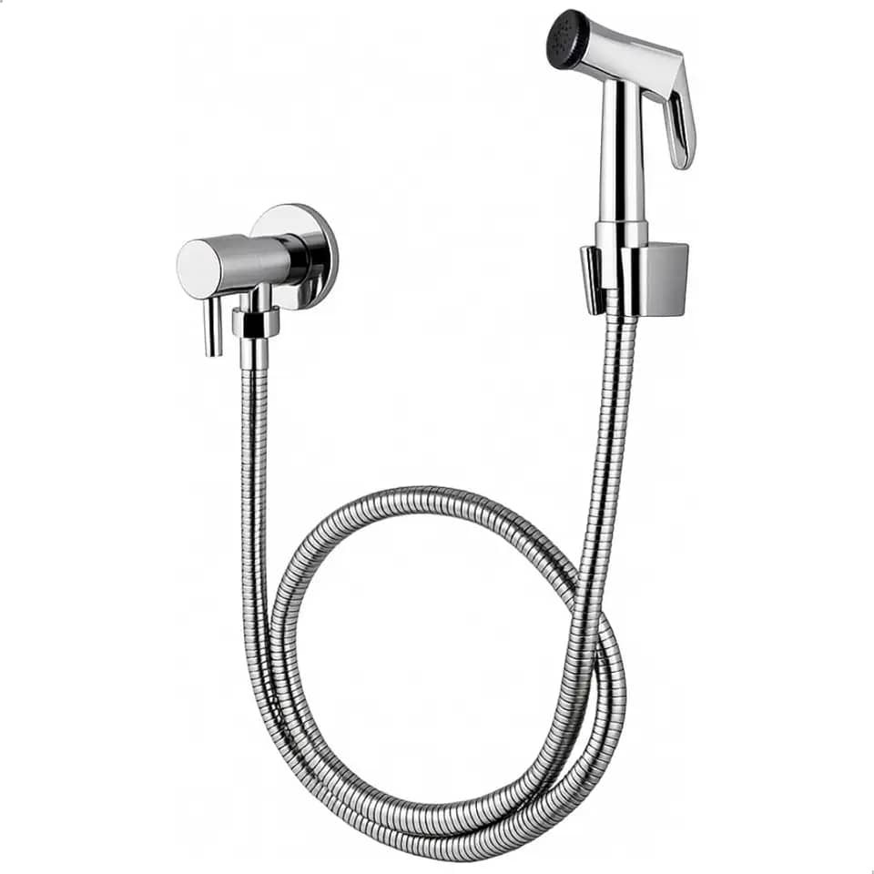 Ducha Higiênica Chuveirinho Banheiro Lavabo Completa em Metal Cromado SOFTINOX 1/4 de Volta – Gatilho em Metal, Mangueira 1,20m, Acabamento Moderno e Alta Durabilidade