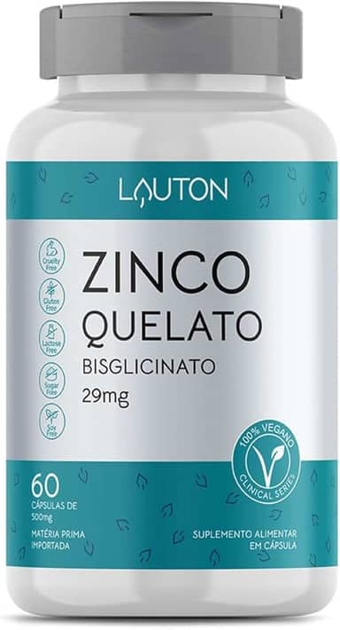 Zinco Quelato - 60 Cápsulas - Lauton Nutrition, Lauton Nutrition