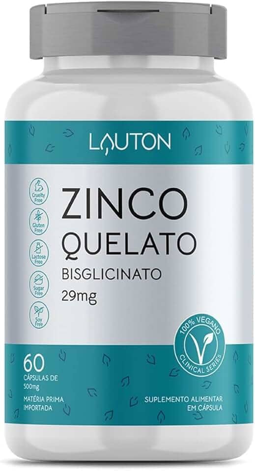 Zinco Quelato - 60 Cápsulas - Lauton Nutrition, Lauton Nutrition