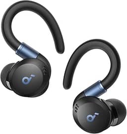 soundcore Sport X20 da Anker, Fone de Ouvido Sem Fio para Treinos, Ganchos Ajustáveis, Cancelamento de Ruído, Graves Intensos, IP68, À Prova de Suor e Poeira, 48H de Reprodução, Fones para Academia