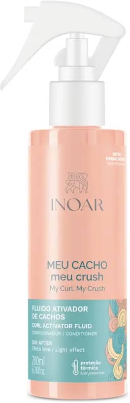 Inoar, Ativador de Cachos Meu Cacho Meu Crush – Definição, Hidratação e Brilho com Colágeno Vegetal e Vitamina E - 200ml