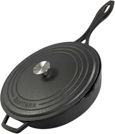 Frigideira de Ferro Fundido Cabo 28 Cm de Ferro Com Tampa Santana