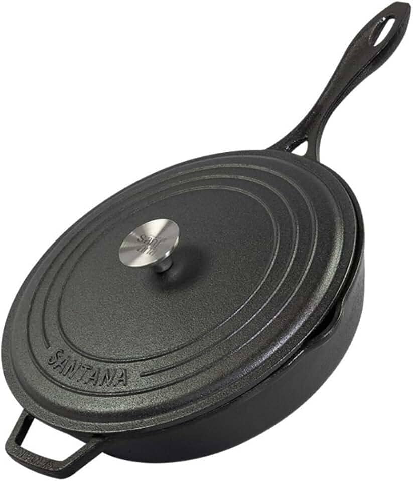 Frigideira de Ferro Fundido Cabo 28 Cm de Ferro Com Tampa Santana
