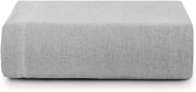 Lençol Avulso Superior Solteiro sem Elástico Sobre Lençol Percal 400 Fios Antiácaro, Anti-pilling com Toque Extra Macio (Linho Cinza, Solteiro)