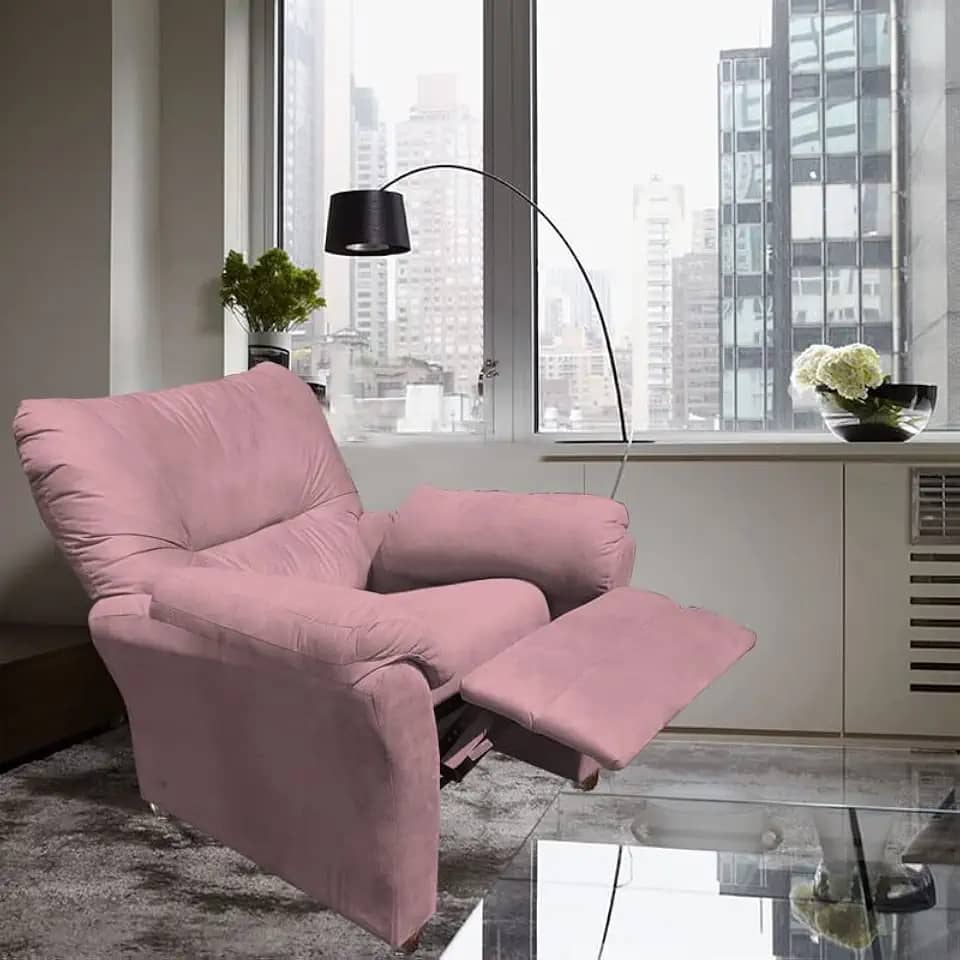 Poltrona Reclinável Manu Extensão De Cílios Estética Sobrancelha Suede Rosa