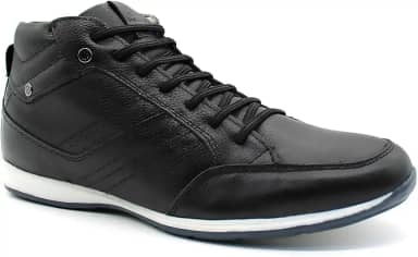 Sapatênis Masculino Couro Legítimo Cano Alto com Zíper Lateral Elegance