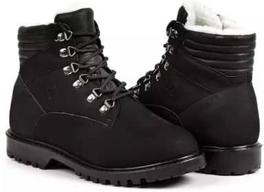Bota Masculina de Inverno em Couro Forrada com Lã Imperméavel - Bremen