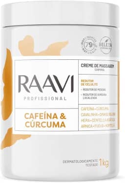 Raavi Creme De Massagem Cafeina E Curcuma 1 Kg