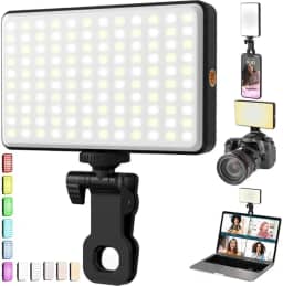 Luz de Preenchimento Iluminação Selfie LED RGB com Clipe Ajustável para Celular e Notebook Fotografia e Vídeos TikTok Ring Light Profissional Fotografia Flash Iluminação Preenchimento de Vídeo e Foto