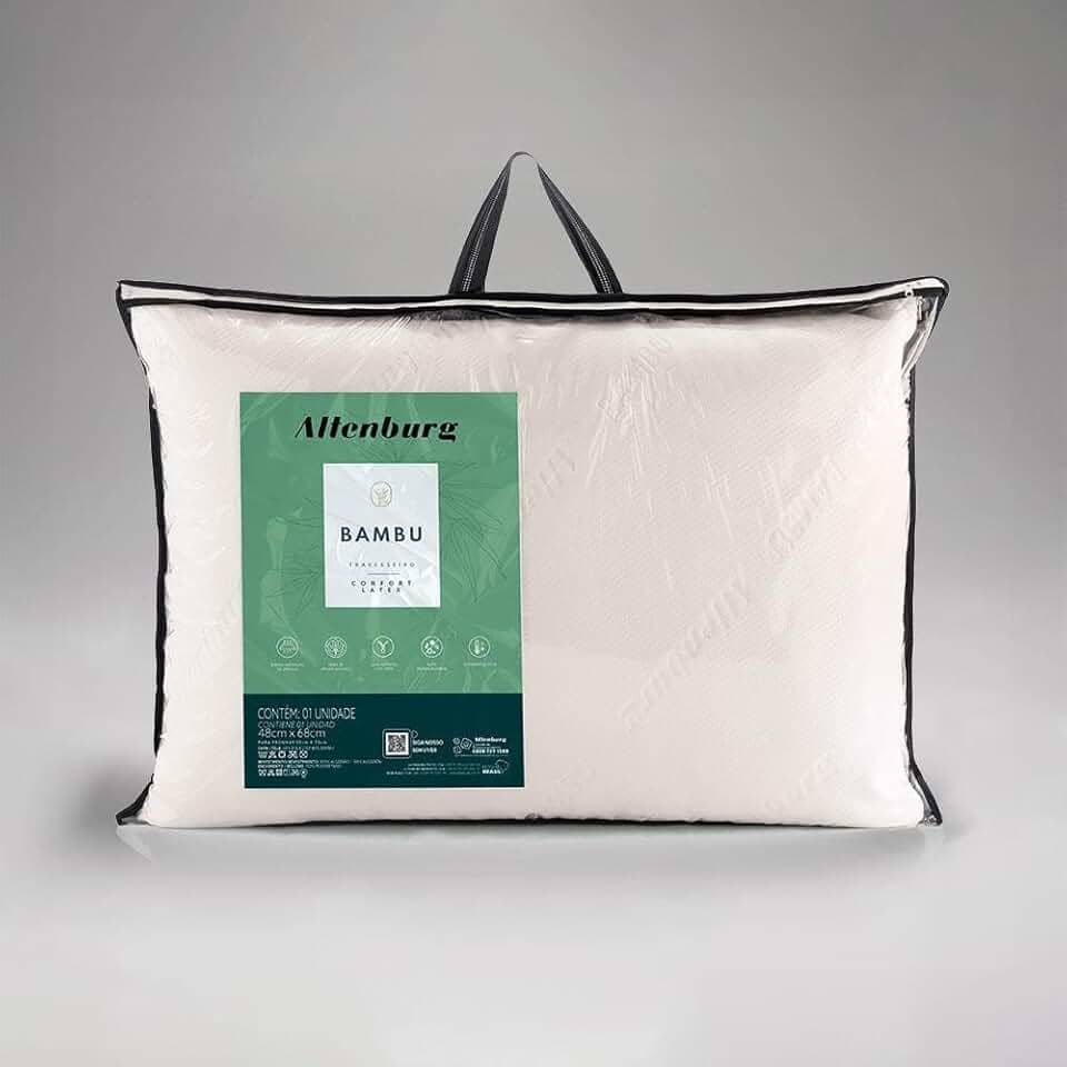 Travesseiro Confort Latex Bambu Altenburg - 48cm x 68cm - Branco