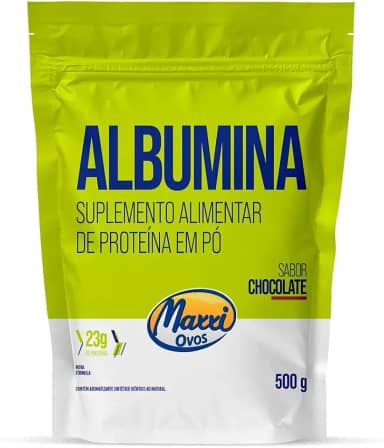 Albumina MaxxiOvos 500g - Clara de Ovo Desidratada - Suplementos Alimentar de Proteina em Pó (Chocolate)
